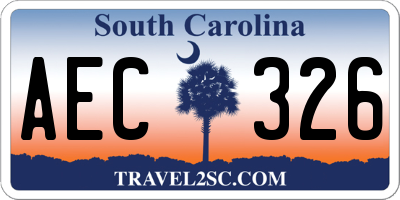 SC license plate AEC326