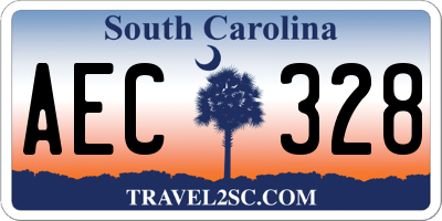 SC license plate AEC328