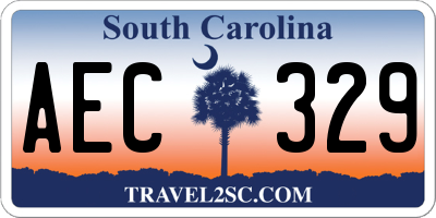 SC license plate AEC329