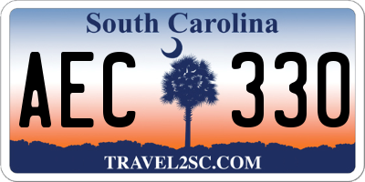 SC license plate AEC330