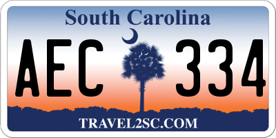 SC license plate AEC334