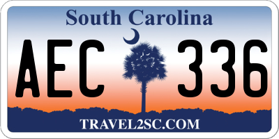 SC license plate AEC336