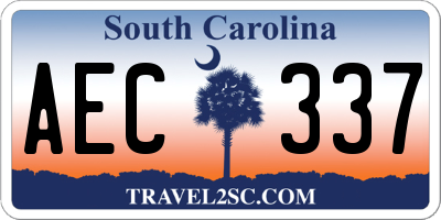 SC license plate AEC337