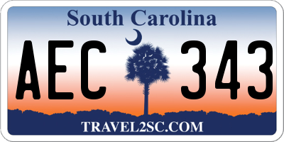 SC license plate AEC343