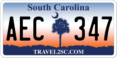 SC license plate AEC347