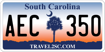 SC license plate AEC350