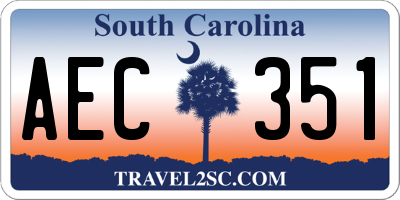 SC license plate AEC351