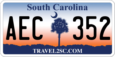SC license plate AEC352