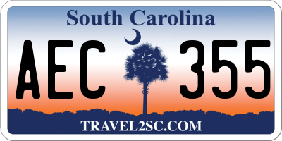 SC license plate AEC355