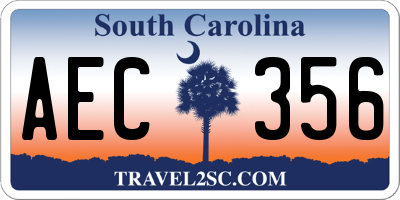 SC license plate AEC356