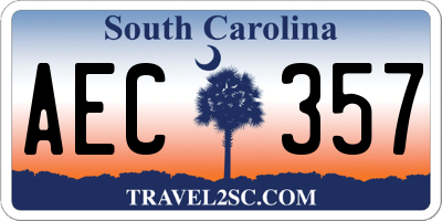 SC license plate AEC357