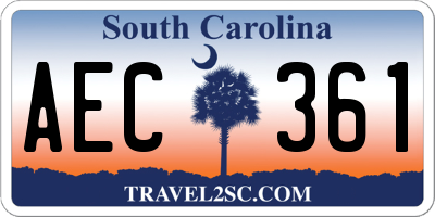 SC license plate AEC361