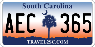 SC license plate AEC365