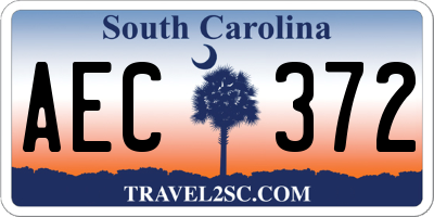 SC license plate AEC372