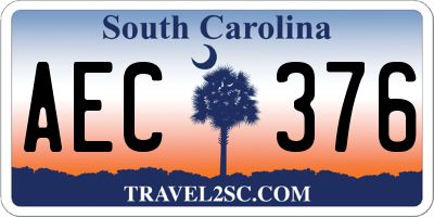 SC license plate AEC376