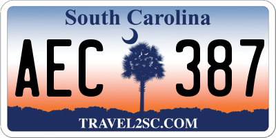SC license plate AEC387