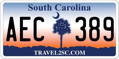 SC license plate AEC389