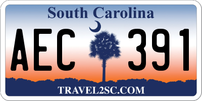 SC license plate AEC391