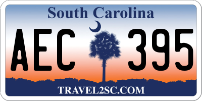 SC license plate AEC395