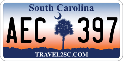 SC license plate AEC397