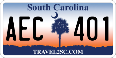 SC license plate AEC401