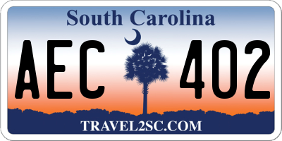 SC license plate AEC402