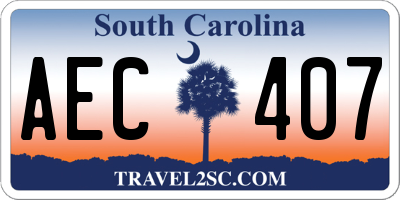 SC license plate AEC407