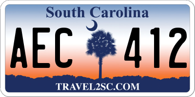 SC license plate AEC412