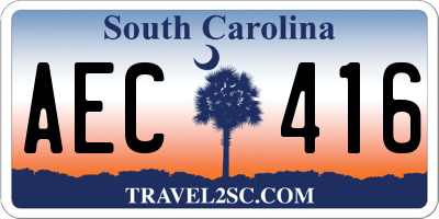 SC license plate AEC416
