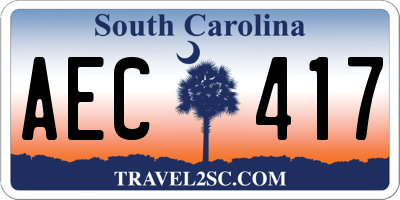 SC license plate AEC417