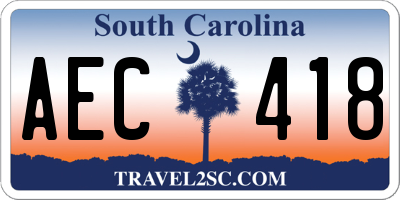 SC license plate AEC418