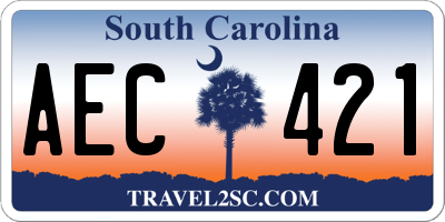 SC license plate AEC421