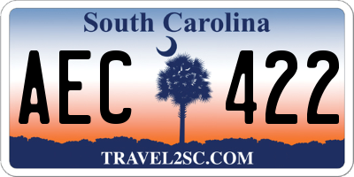 SC license plate AEC422