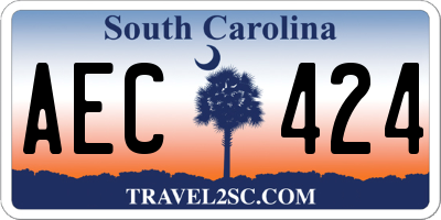SC license plate AEC424