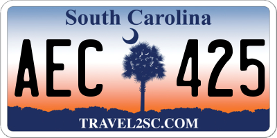 SC license plate AEC425
