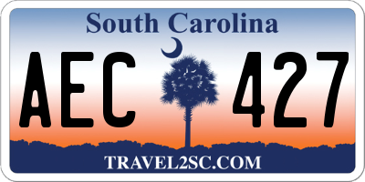 SC license plate AEC427