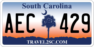 SC license plate AEC429