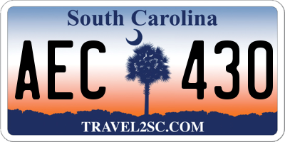 SC license plate AEC430