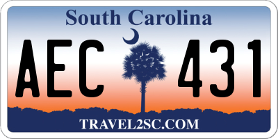 SC license plate AEC431