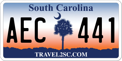 SC license plate AEC441
