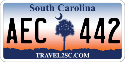 SC license plate AEC442