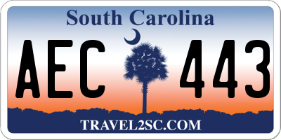 SC license plate AEC443