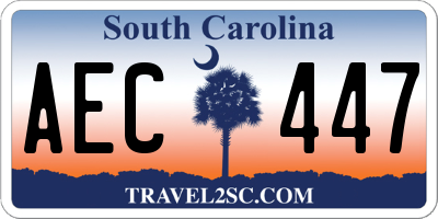 SC license plate AEC447