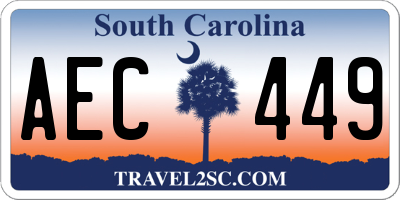 SC license plate AEC449