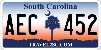 SC license plate AEC452