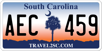 SC license plate AEC459