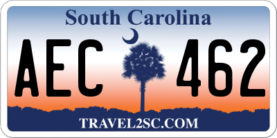 SC license plate AEC462