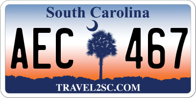 SC license plate AEC467