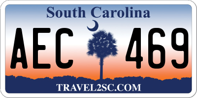 SC license plate AEC469