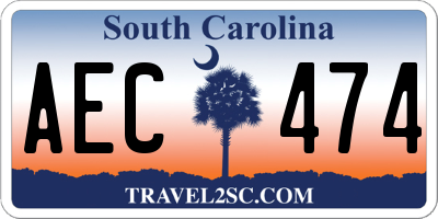 SC license plate AEC474
